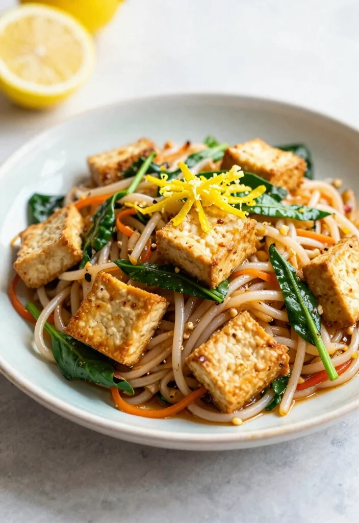 18 Pad Thai Tofu Recipes (Crispy & Flavorful) - 14. Lemon Herb Pad Thai Tofu 1