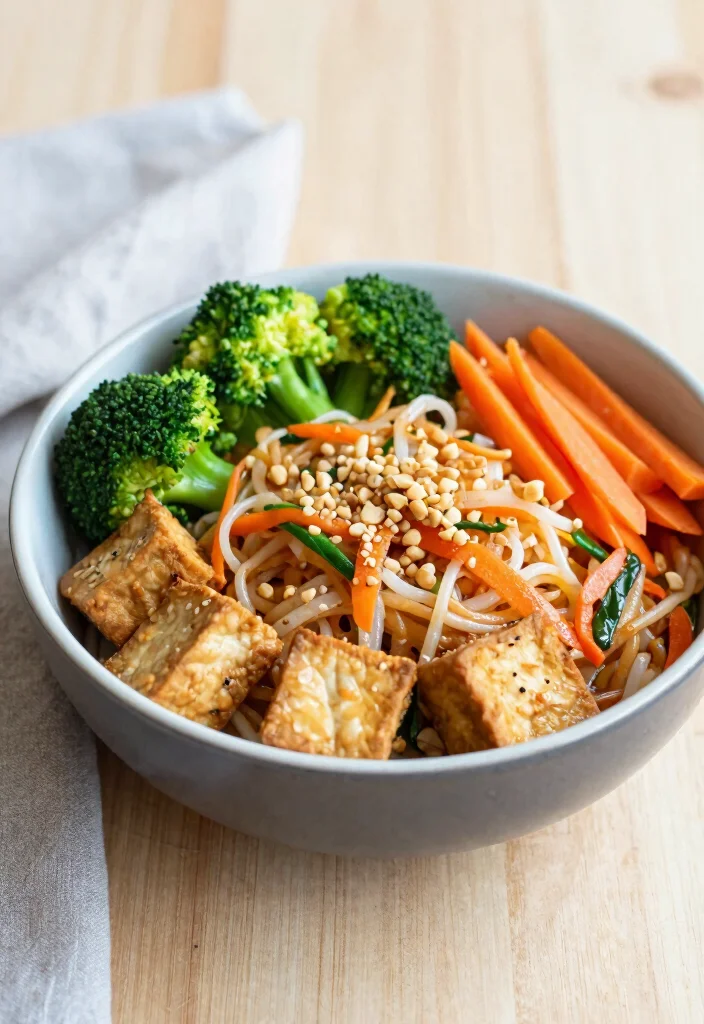 18 Pad Thai Tofu Recipes (Crispy & Flavorful) - 3. Pad Thai Tofu with Broccoli and Carrots 1