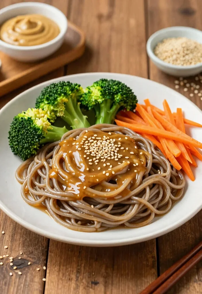 18 Pan-Fried Chinese Noodles Recipes (Crispy & Golden) - 10. Miso Sesame Noodles 1