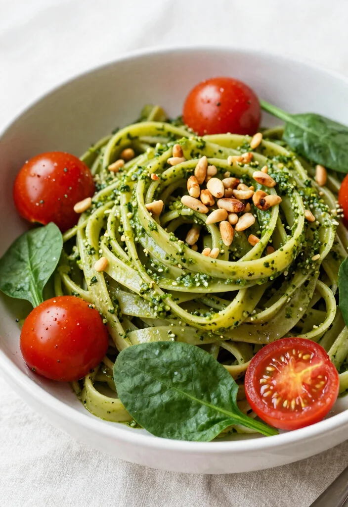 18 Pan-Fried Chinese Noodles Recipes (Crispy & Golden) - 13. Pesto Veggie Noodles 1