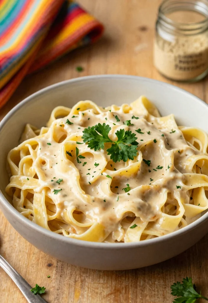 18 Pan-Fried Chinese Noodles Recipes (Crispy & Golden) - 16. Vegan Alfredo Noodles 1