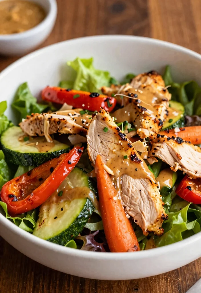 18 Thai Chicken Salad Recipes (Fresh & Vibrant) - 10. Thai Chicken Salad with Roasted Veggies 1