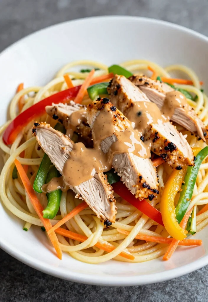 18 Thai Chicken Salad Recipes (Fresh & Vibrant) - 14. Thai Chicken Salad with Zoodles 1