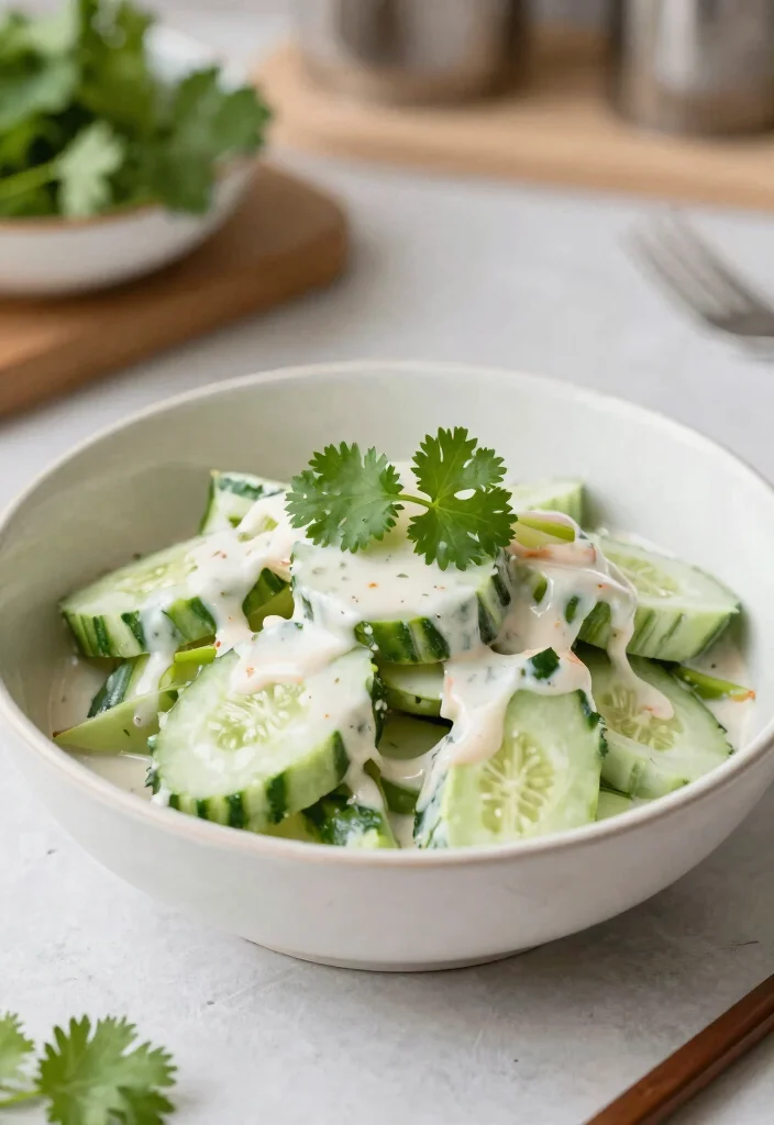18 Thai Cucumber Salad Recipes (Refreshing & Light) - 16. Thai Cucumber Salad with Coconut Dressing 1
