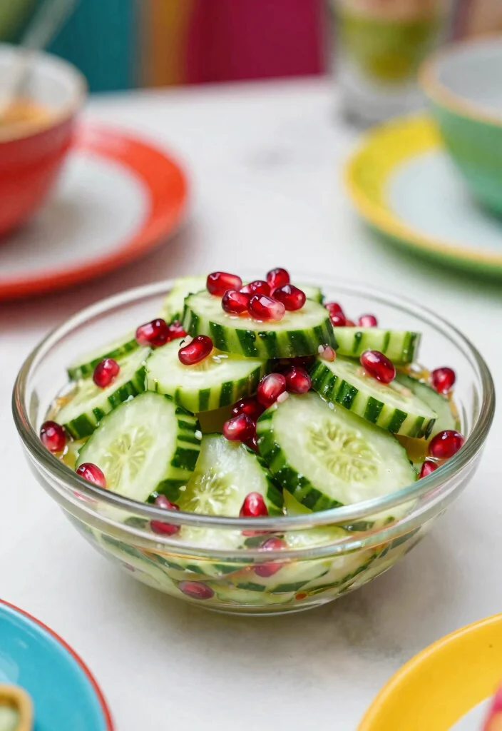 18 Thai Cucumber Salad Recipes (Refreshing & Light) - 17. Thai Cucumber Salad with Pomegranate Seeds 1