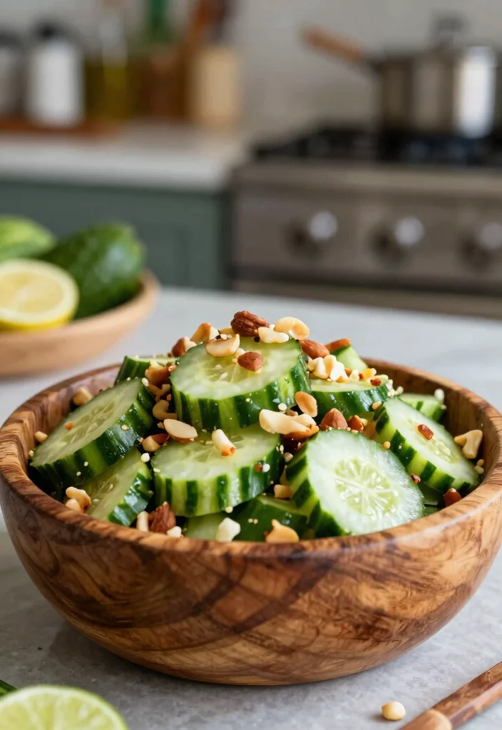18 Thai Cucumber Salad Recipes (Refreshing & Light) - 18. Thai Cucumber Salad with Nuts 1