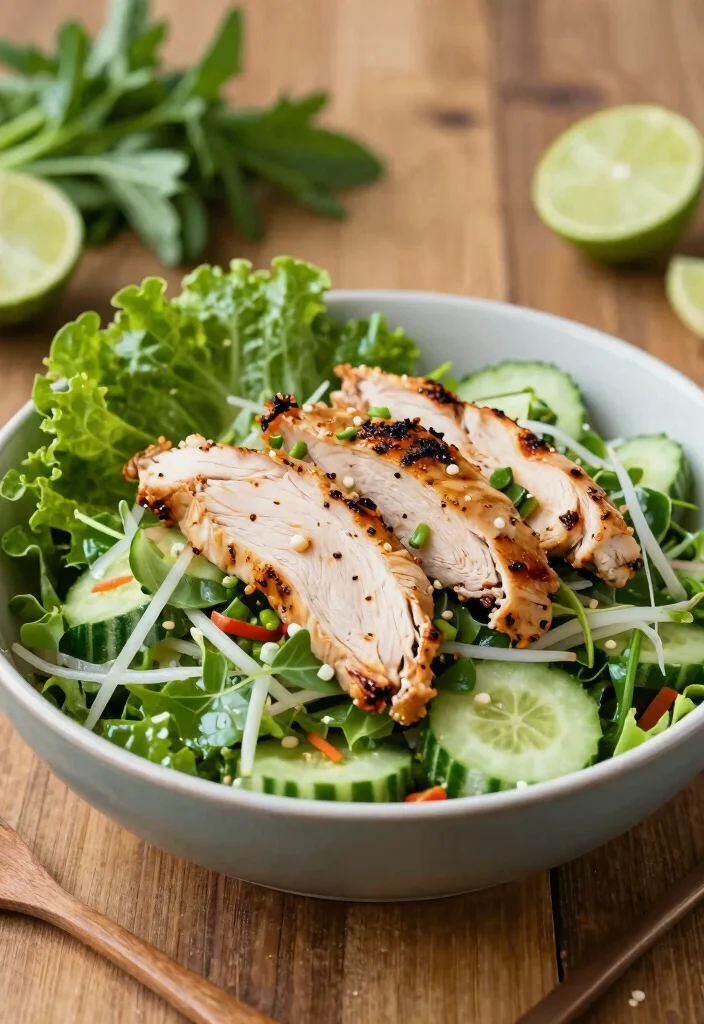 18 Thai Cucumber Salad Recipes (Refreshing & Light) - 6. Thai Cucumber Salad with Grilled Chicken 1