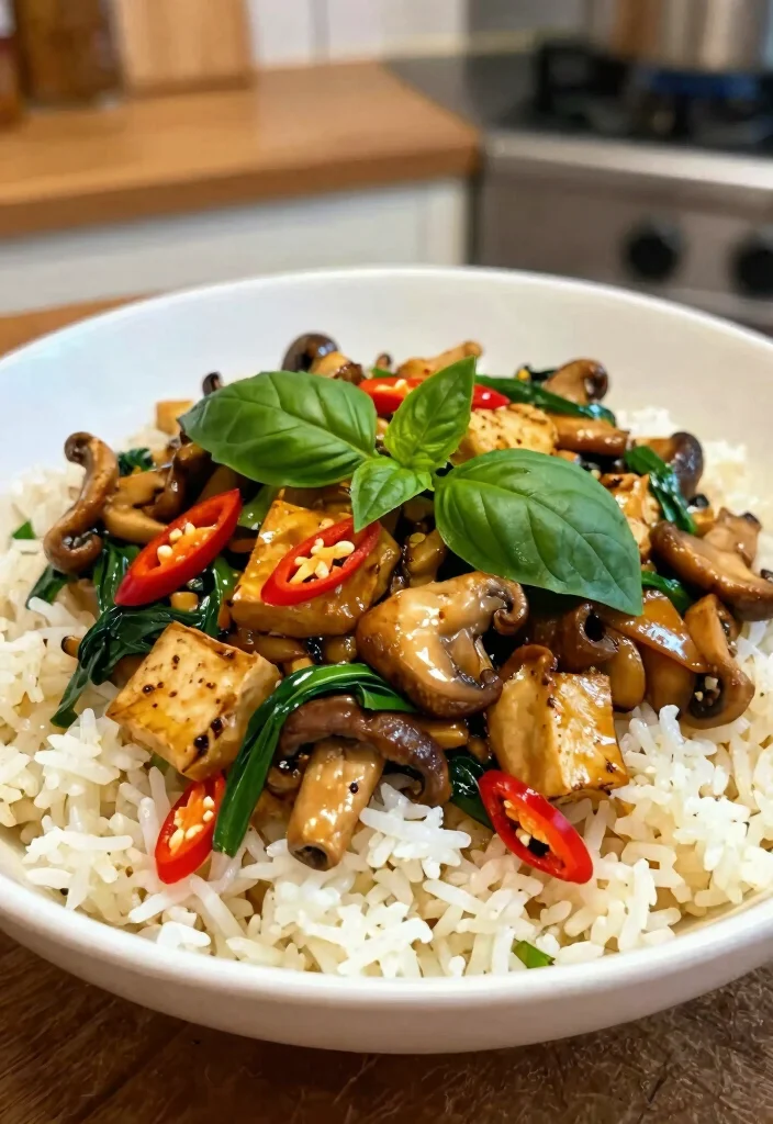 18 Thai Street Food Recipes (Authentic & Bold) - 4. Moo Pad Krapow Jay (Vegetarian Basil Stir-Fry) 1