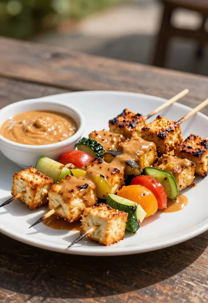 18 Thai Street Food Recipes (Authentic & Bold) - 6. Satay Tofu Skewers 1