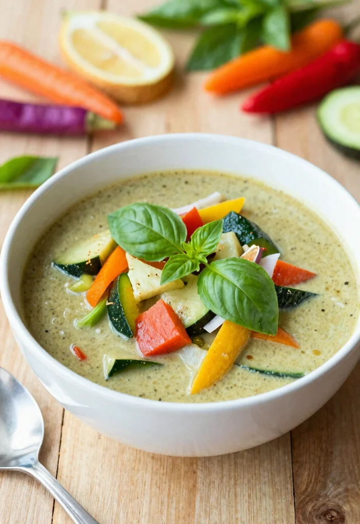 18 Vegan Thai Curry Soup Recipes (Red, Green, Yellow) - 14. Thai Veggie Coconut Soup 1