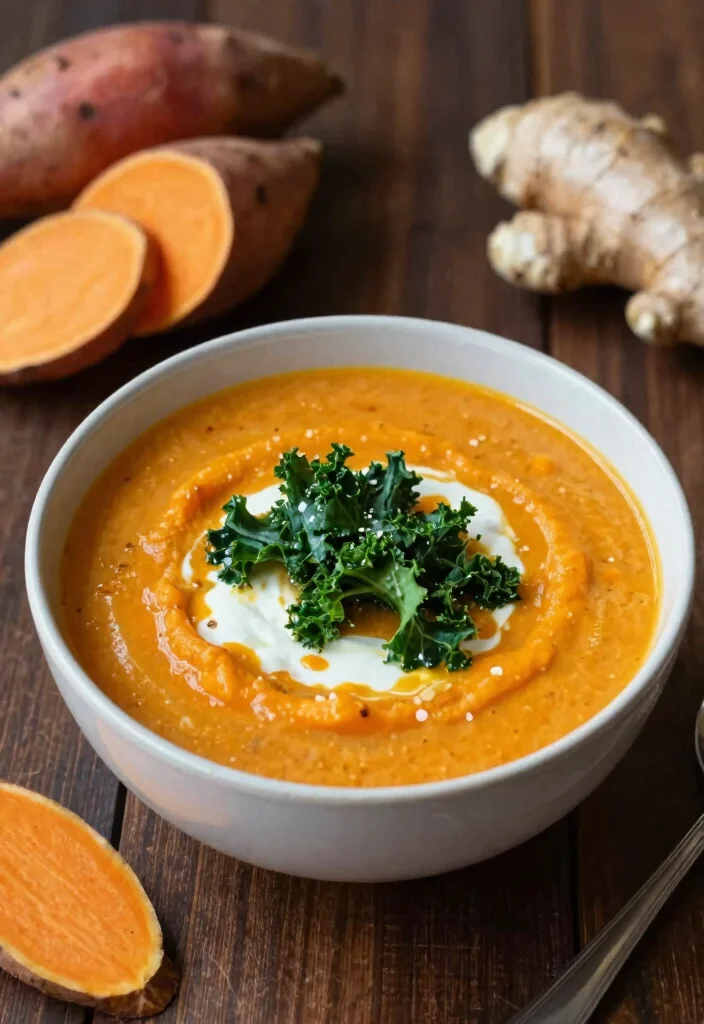 18 Vegan Thai Curry Soup Recipes (Red, Green, Yellow) - 8. Thai Sweet Potato and Coconut Soup 1