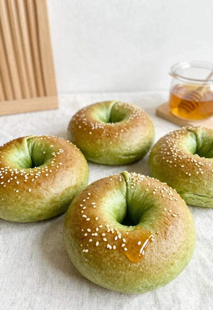 19 Air Fryer Greek Yogurt Bagels (Crispy Outside) - 10. Matcha Green Tea Bagels 1