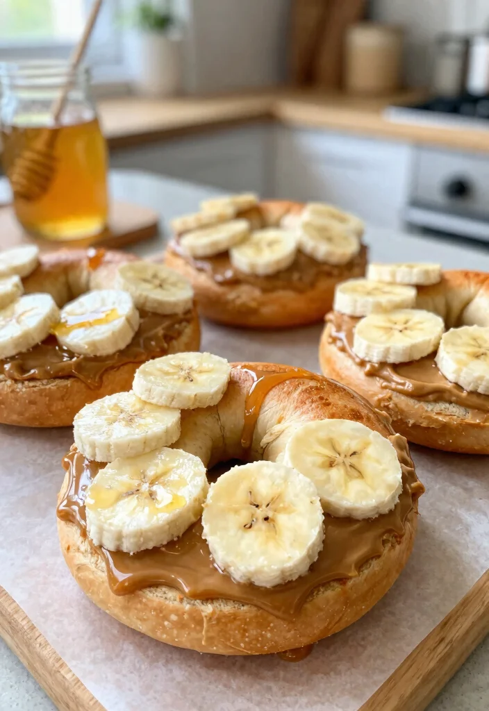19 Air Fryer Greek Yogurt Bagels (Crispy Outside) - 14. Peanut Butter Banana Bagels 1