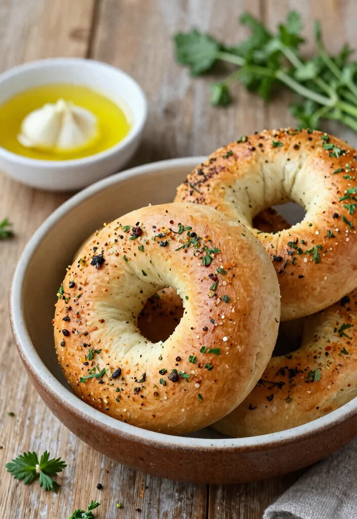 19 Air Fryer Greek Yogurt Bagels (Crispy Outside) - 2. Savory Garlic and Herb Bagels 1