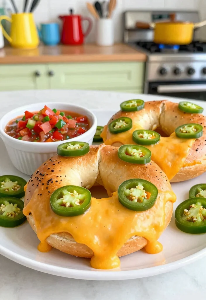 19 Air Fryer Greek Yogurt Bagels (Crispy Outside) - 4. Cheesy Jalapeño Bagels 1