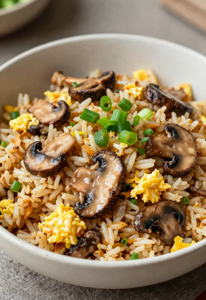 19 Chinese Egg Fried Rice Recipes (Simple & Perfect) - 13. Mushroom Egg Fried Rice 1