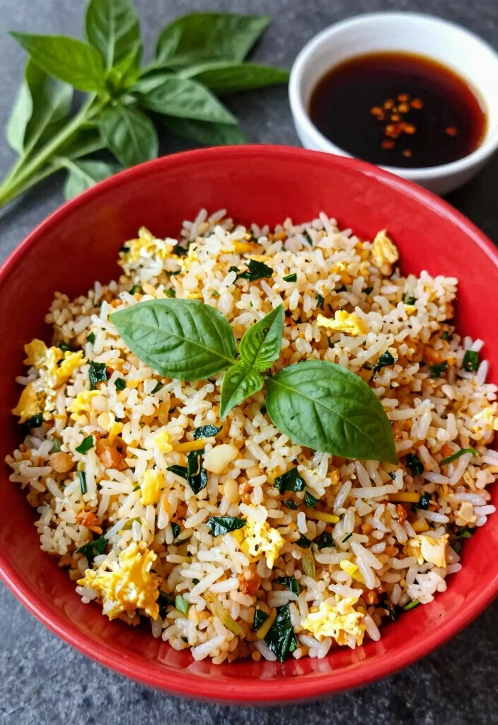 19 Chinese Egg Fried Rice Recipes (Simple & Perfect) - 9. Thai Basil Egg Fried Rice 1