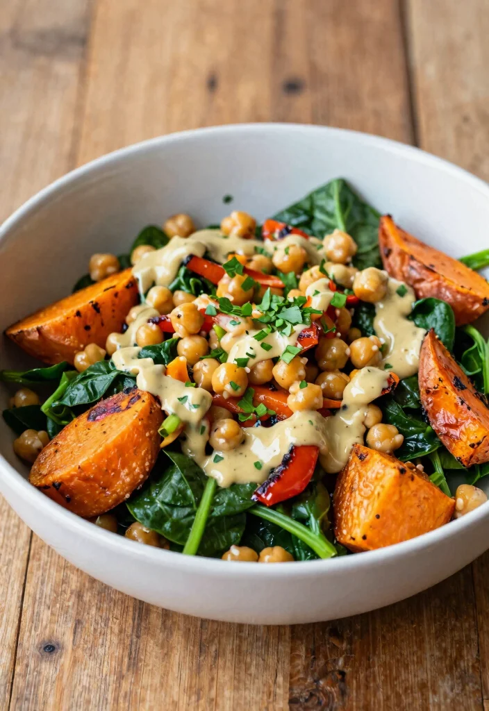 19 Crunchy Thai Chickpea Salad Recipes (High Protein) - 10. Thai Chickpea Salad with Roasted Vegetables 1