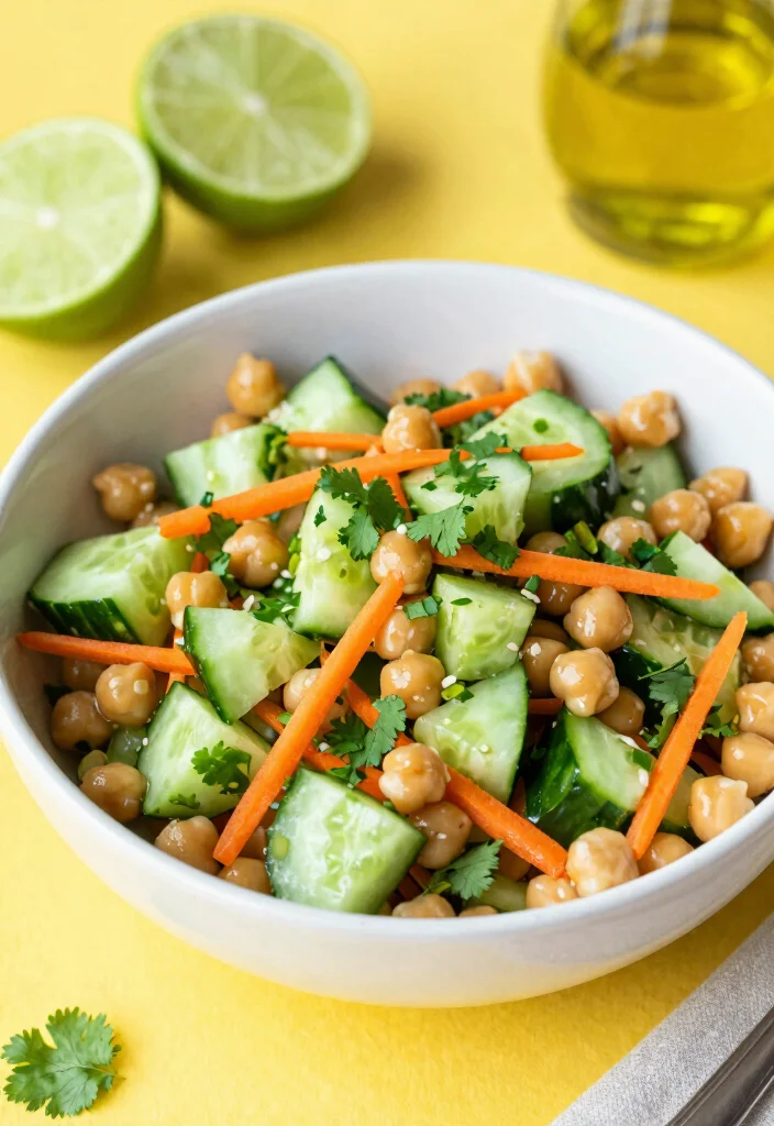 19 Crunchy Thai Chickpea Salad Recipes (High Protein) - 13. Thai Chickpea Salad with Cilantro Lime Dressing 1