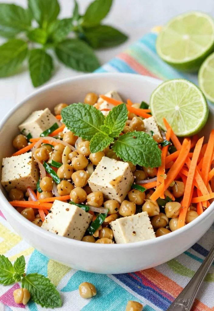 19 Crunchy Thai Chickpea Salad Recipes (High Protein) - 15. Thai Chickpea Salad with Tofu and Herbs 1
