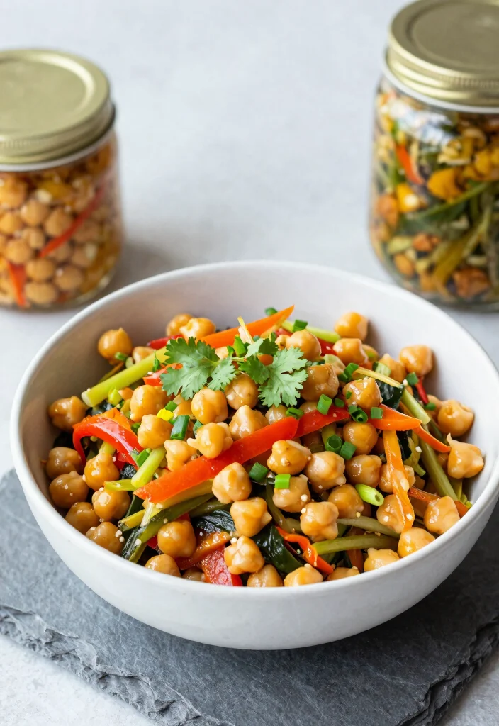 19 Crunchy Thai Chickpea Salad Recipes (High Protein) - 17. Thai Chickpea Salad with Pickled Vegetables 1