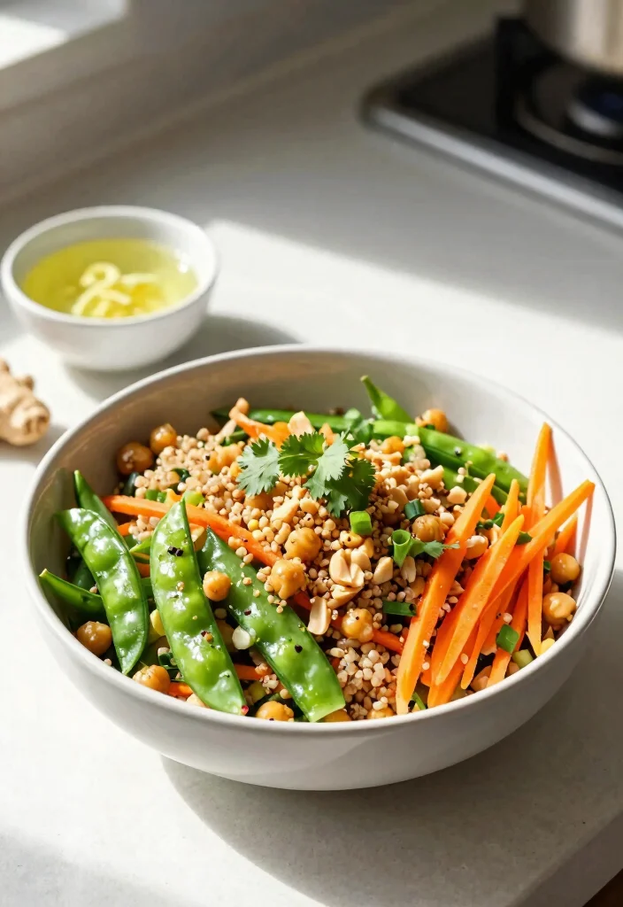 19 Crunchy Thai Chickpea Salad Recipes (High Protein) - 3. Crunchy Thai Chickpea and Quinoa Salad 1