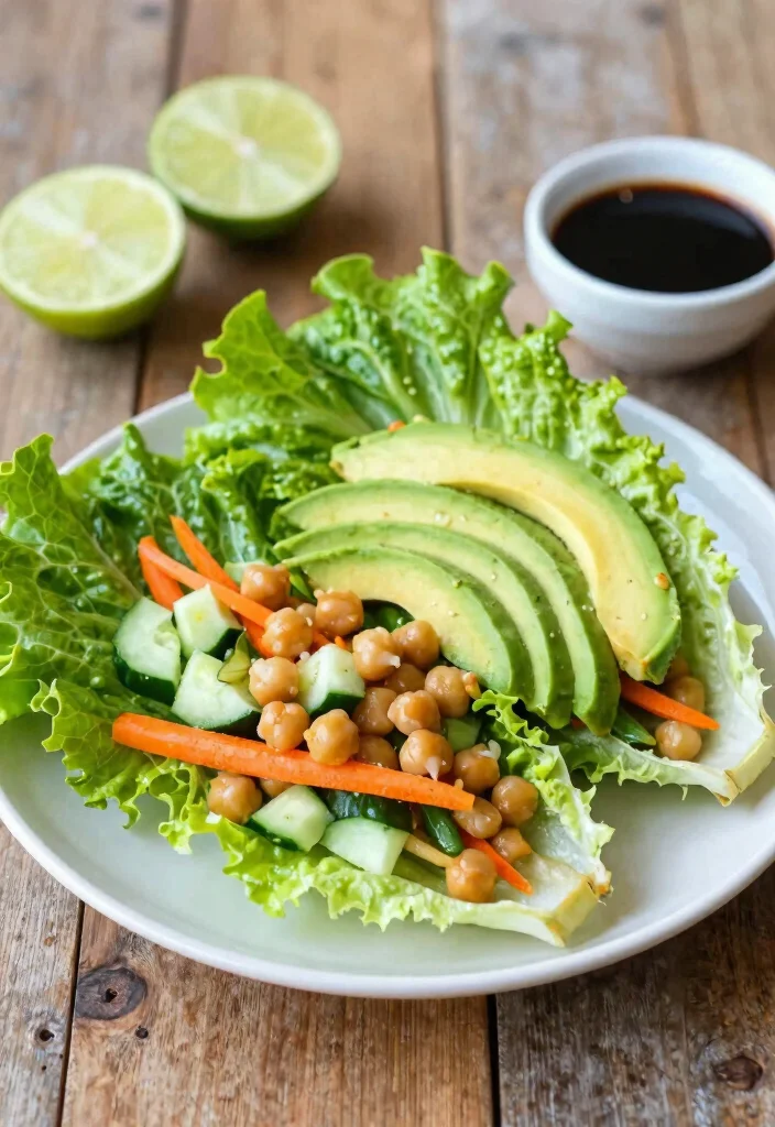 19 Crunchy Thai Chickpea Salad Recipes (High Protein) - 4. Thai Chickpea Salad Lettuce Wraps 1