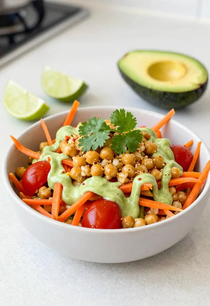 19 Crunchy Thai Chickpea Salad Recipes (High Protein) - 6. Thai Chickpea Salad with Avocado Dressing 1