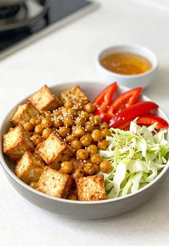 19 Crunchy Thai Chickpea Salad Recipes (High Protein) - 7. Crispy Thai Chickpea Salad with Baked Tofu 1