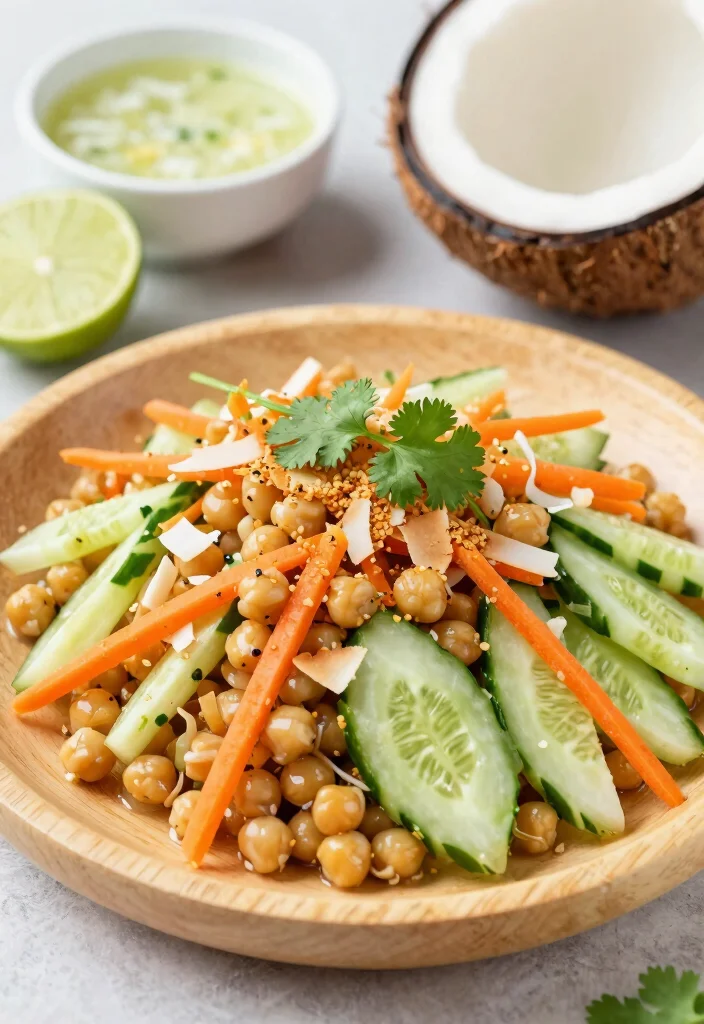 19 Crunchy Thai Chickpea Salad Recipes (High Protein) - 9. Thai Chickpea Salad with Coconut Lime Dressing 1