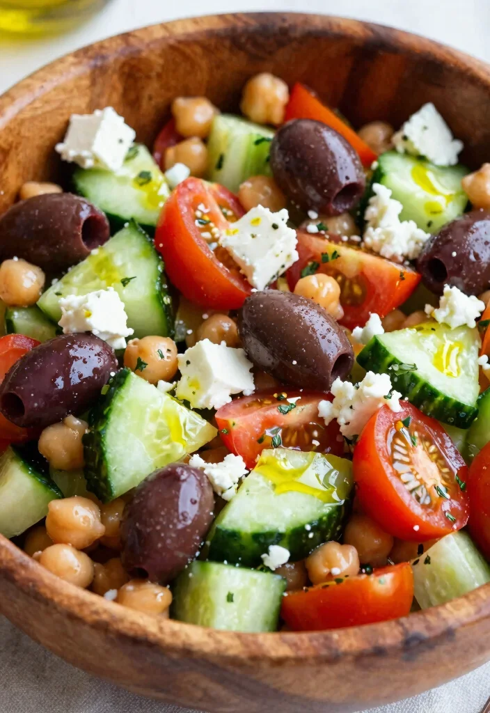 19 Greek Chickpea Salad Recipes (Quick & Healthy) - 1. Classic Greek Chickpea Salad 1
