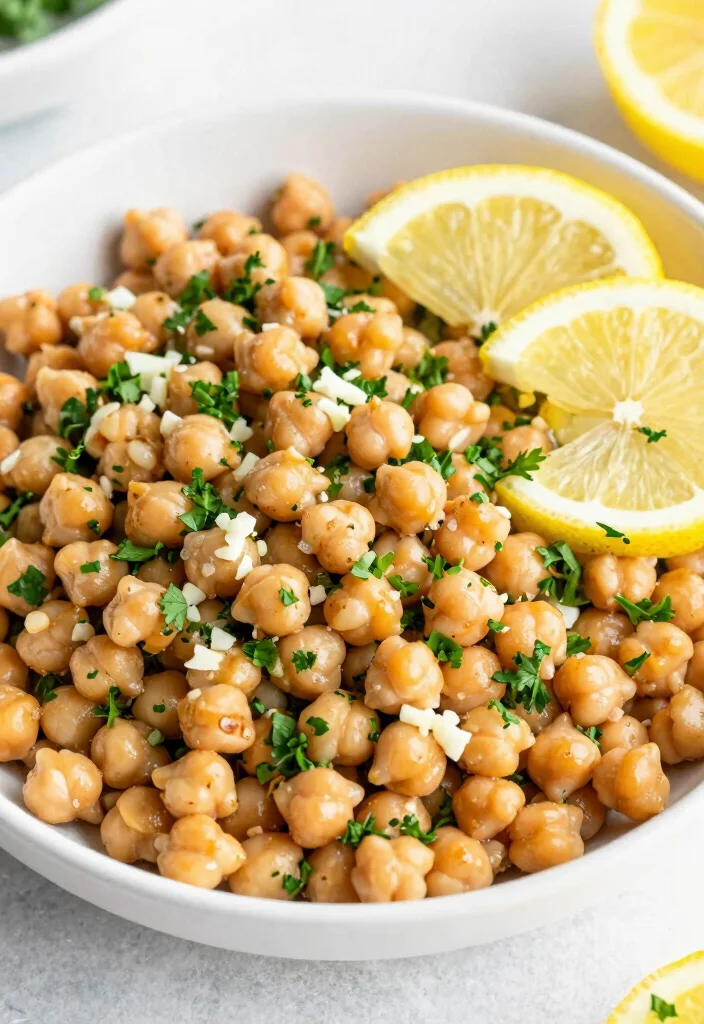 19 Greek Chickpea Salad Recipes (Quick & Healthy) - 12. Lemon Garlic Chickpea Salad 1