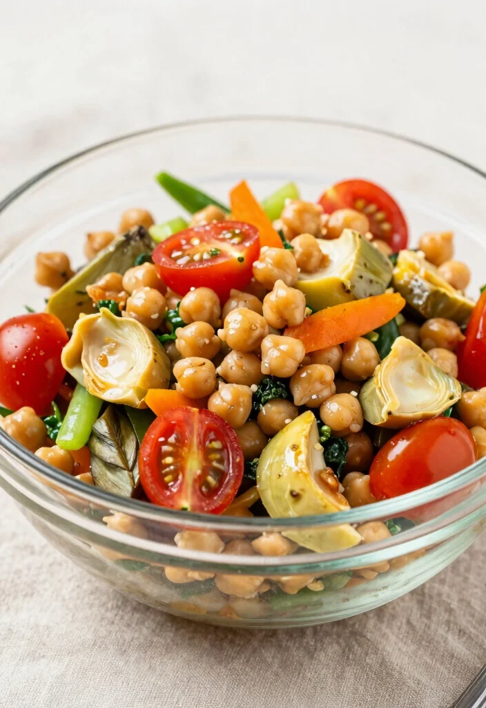 19 Greek Chickpea Salad Recipes (Quick & Healthy) - 13. Chickpea Salad with Artichoke Hearts 1