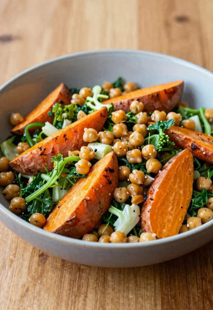 19 Greek Chickpea Salad Recipes (Quick & Healthy) - 15. Chickpea Salad with Sweet Potatoes 1