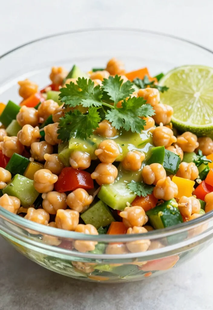 19 Greek Chickpea Salad Recipes (Quick & Healthy) - 19. Chickpea Salad with Cilantro Lime Dressing 1