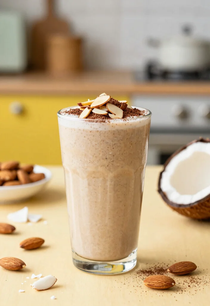 19 Greek Yogurt Smoothie Recipes (Creamy & Quick) - 17. Almond Joy Smoothie 1