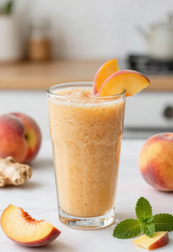 19 Greek Yogurt Smoothie Recipes (Creamy & Quick) - 19. Ginger Peach Smoothie 1