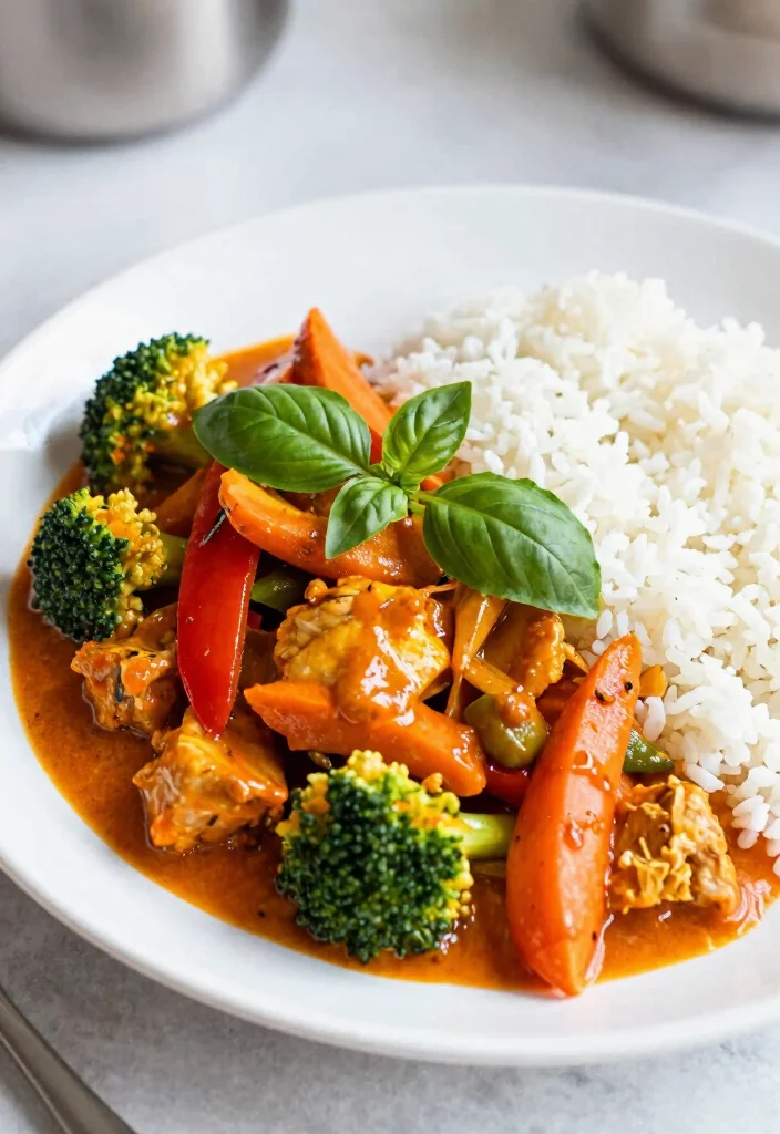 19 Red Thai Curry Chicken Recipes (Restaurant Quality) - 18. Thai Red Curry Chicken and Vegetables Stir-Fry 1