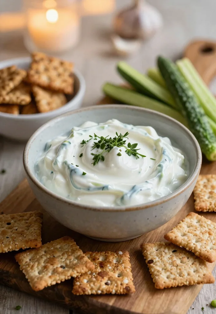 19 Savory Greek Yogurt Recipes (Dips & Spreads) - 16. Garlic and Herb Greek Yogurt Spread 1