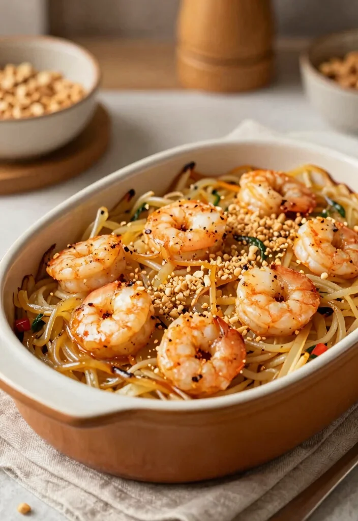 19 Shrimp Pad Thai Recipes (Quick & Easy) - 15. Baked Shrimp Pad Thai Casserole 1