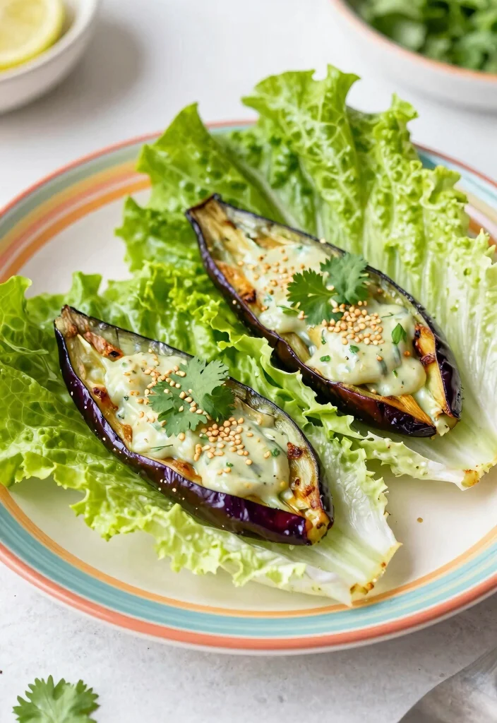 19 Thai Lettuce Wraps (Easy & Quick) - 12. Thai Eggplant Lettuce Wraps 1