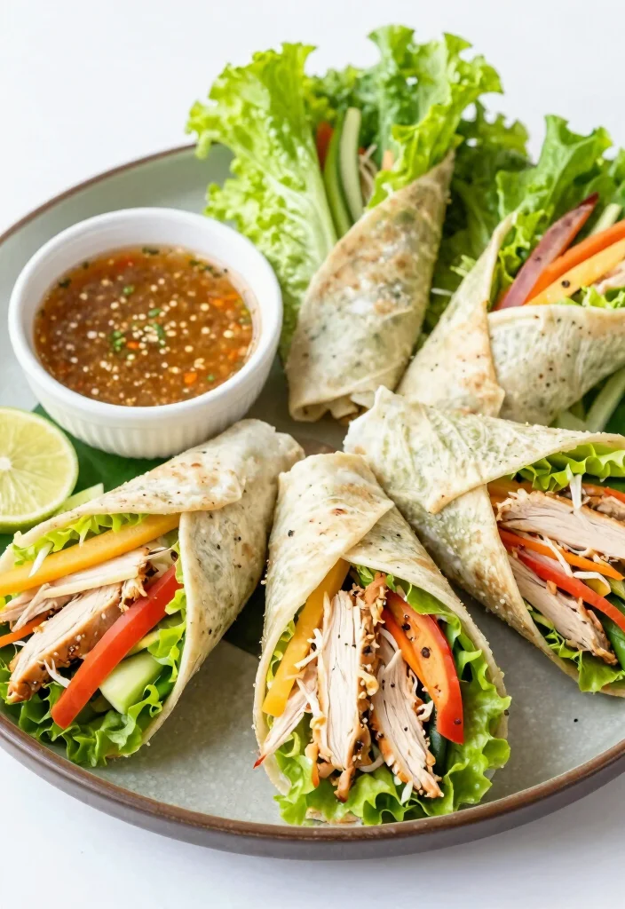 19 Thai Lettuce Wraps (Easy & Quick) - 13. Thai Chicken Salad Lettuce Wraps 1