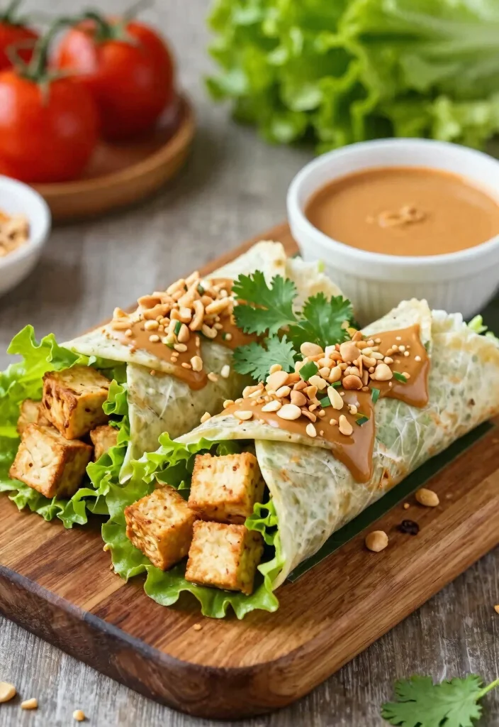 19 Thai Lettuce Wraps (Easy & Quick) - 3. Thai Peanut Butter Tofu Wraps 1