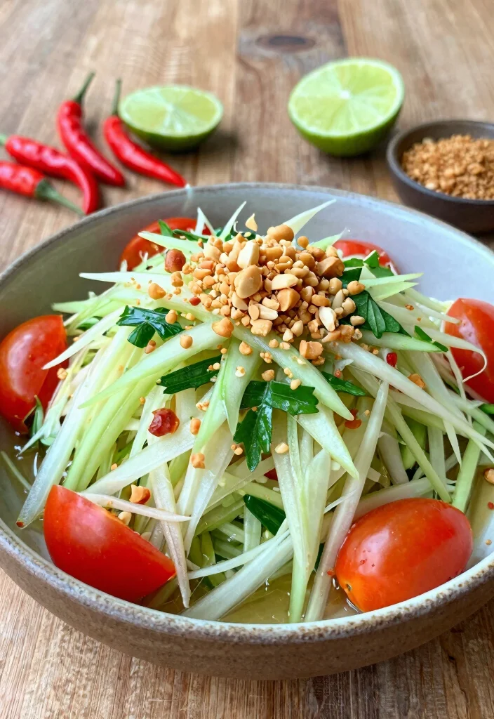 19 Thai Papaya Salad Variations (Traditional & Modern) - 1. Classic Som Tum (Green Papaya Salad) 1