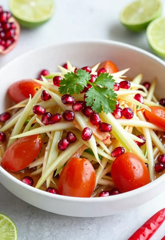 19 Thai Papaya Salad Variations (Traditional & Modern) - 10. Som Tum with Pomegranate 1