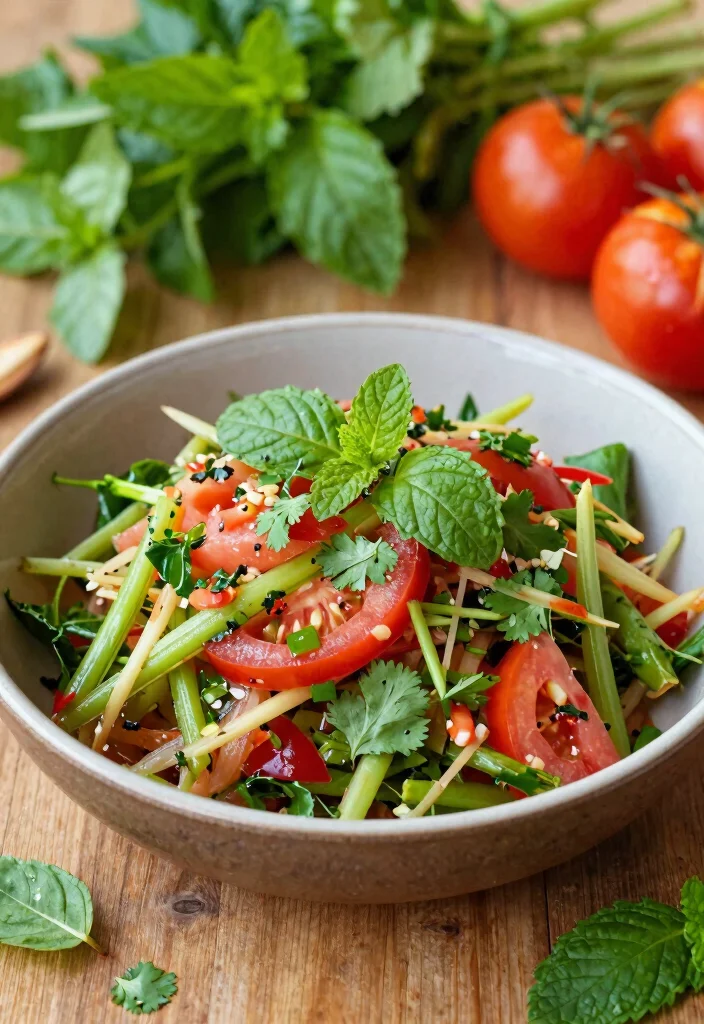 19 Thai Papaya Salad Variations (Traditional & Modern) - 13. Som Tum with Herbs 1