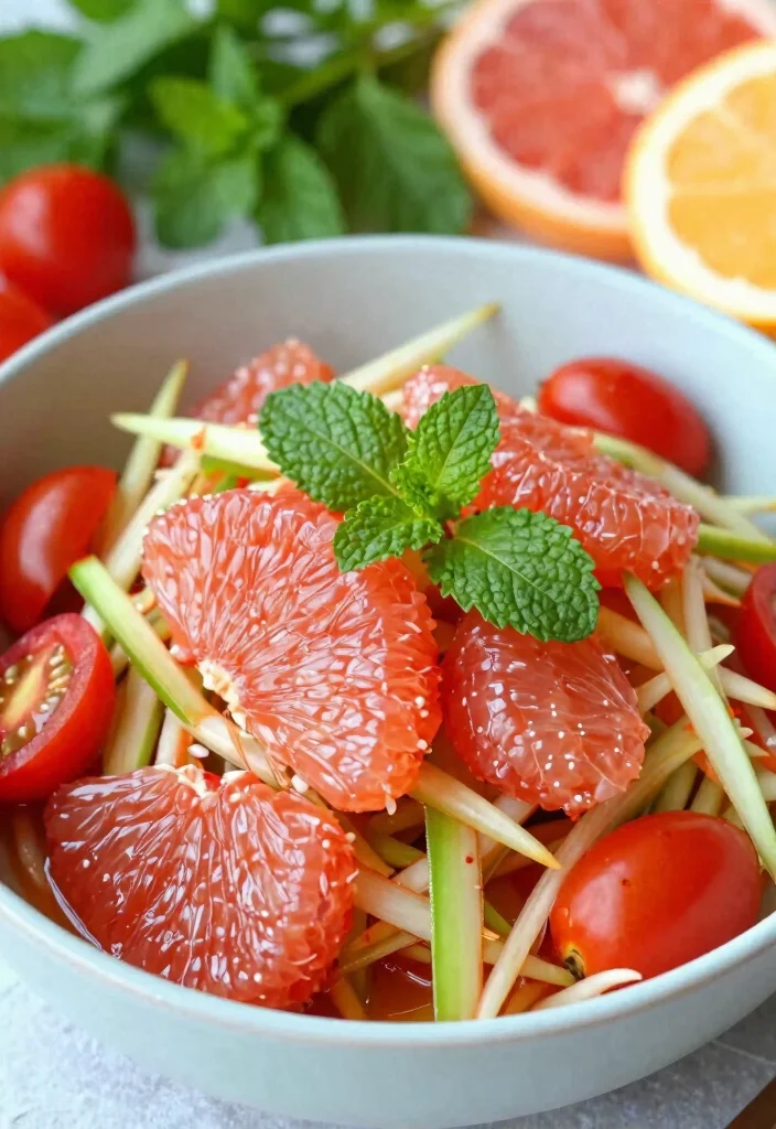 19 Thai Papaya Salad Variations (Traditional & Modern) - 9. Sweet and Sour Som Tum with Grapefruit 1