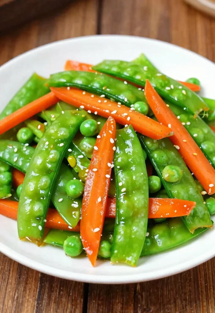19 Vegetarian Chinese Recipes: Easy & Flavorful - 14. Stir-Fried Snow Peas and Carrots 1