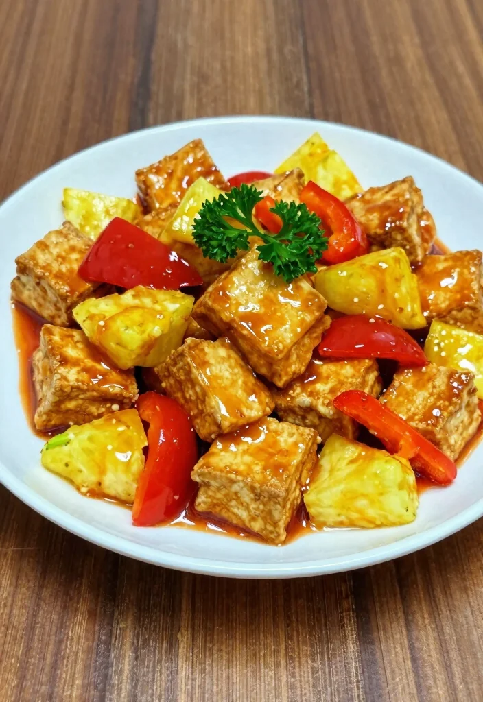 19 Vegetarian Chinese Recipes: Easy & Flavorful - 3. Sweet and Sour Tofu 1