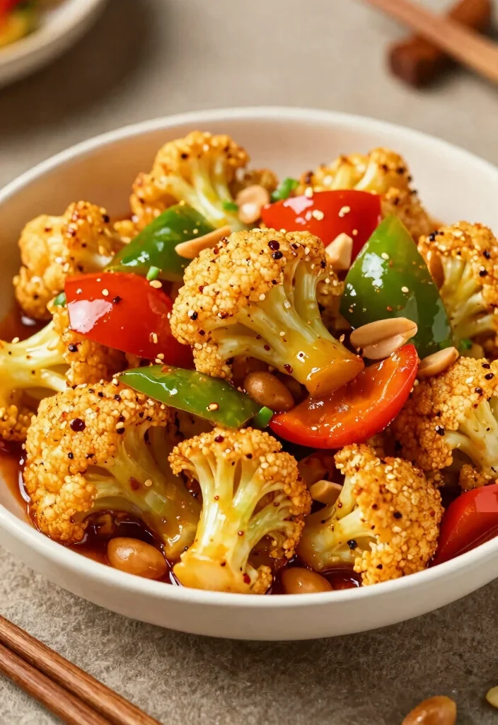 19 Vegetarian Chinese Recipes: Easy & Flavorful - 7. Kung Pao Cauliflower 1